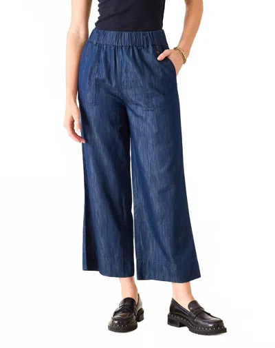 Voyageur By Mersea Sammie Wide Leg Pant In Night Rain In Blue