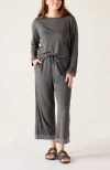 Voyageur By Mersea Satin Sailor Modal Pajama Set In Gray
