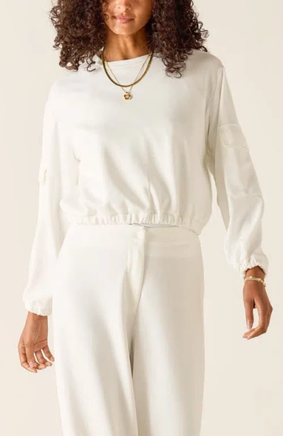 Voyageur By Mersea Simone Cargo Crewneck Sweatshirt In Neutral