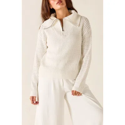 Voyageur By Mersea Simone Quarter Zip Sweater In White