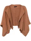 Voz Asymmetric Lurex Cape In Brown