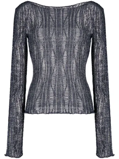 Voz Pullover Mit U-boot-ausschnitt In Blue
