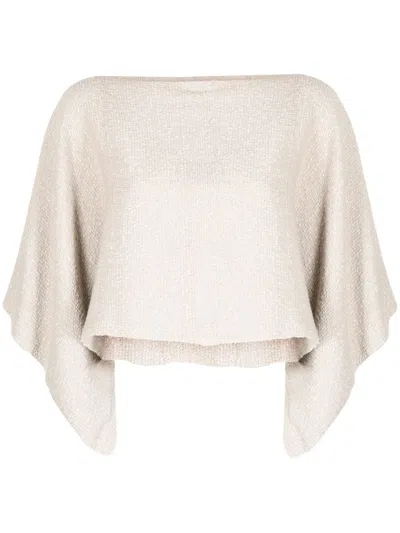 Voz Cape-style Long-sleeved Jumper In Neutrals