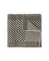 Voz Chevron Scarf In Ivory/black