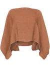 Voz Cropped Cotton Cape In Brown