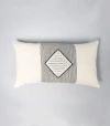 Voz Diamante Lumbar Pillow With Border In Black/ivory