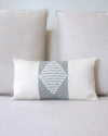 Voz Diamante Lumbar Pillow With Border In Ivory/charcoal