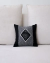 Voz Diamante Square Textile Small Pillow In Black/ivory