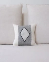 Voz Diamante Square Textile Small Pillow In Ivory/black