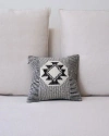 Voz Estrella Striped Edge Pillow Small In Ivory/black
