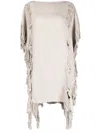 Voz Fringed Poncho-style Jumper In Grey