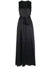 Voz Frontward Wrap Dress In Black