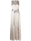 Voz Frontward Wrap Maxi Dress In Grey