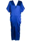 Voz Weites Seidenkleid In Blue
