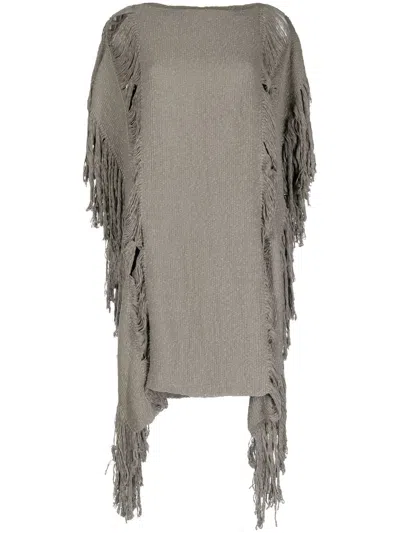 Voz Lace Fringe Manta In Brown