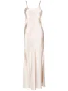 Voz Liquid Silk Slip Dress In Neutrals