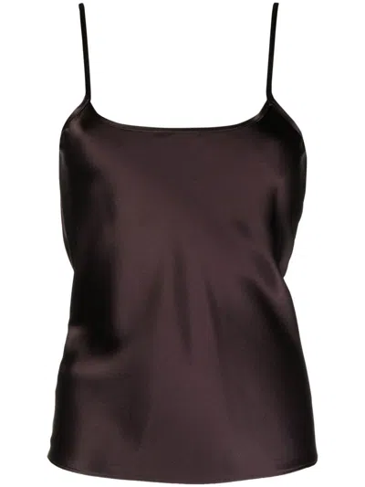 Voz Liquid Silk Tank Top In Purple