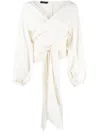 Voz Gewickelte Peasant Bluse In White