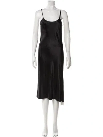 Pre-owned Voz Silk Midi Length Dress In Black