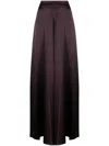 Voz Silk-satin Palazzo Trousers In Brown