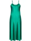 Voz Silk-satin Slip Dress In Green