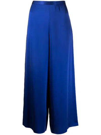Voz Wide-leg-hose Aus Seide In Blue