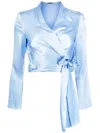 Voz Wickelbluse Aus Seide In Blue