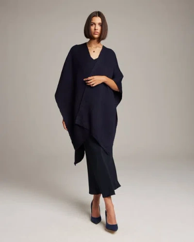 Voz Solid Alpaca Duster In Navy