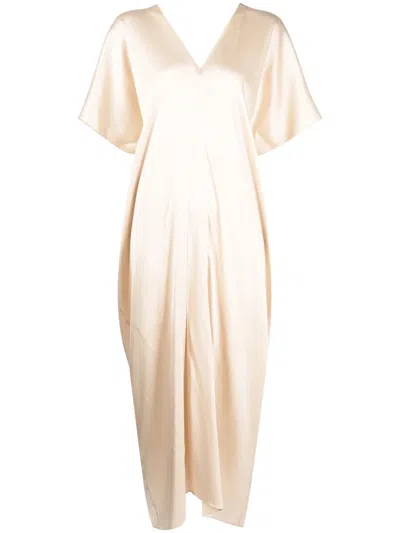 Voz Kaftankleid Aus Seide Mit V-ausschnitt In Neutrals