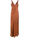Voz Kleid Mit V-ausschnitt In Brown