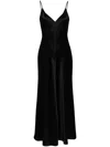 Voz V-neck Slip Silk Dress In Black