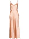 Voz V-neck Slip Silk Dress In Pink