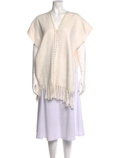 Pre-owned Voz V-neck Sweater In Neutrals