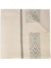 Voz Wide Diagonal Alpaca Blanket In Ivory/grey