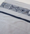 Voz Wide Diagonal Alpaca Blanket In Opal/navy