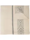 Voz Wide Diagonal Blanket Scarf In White