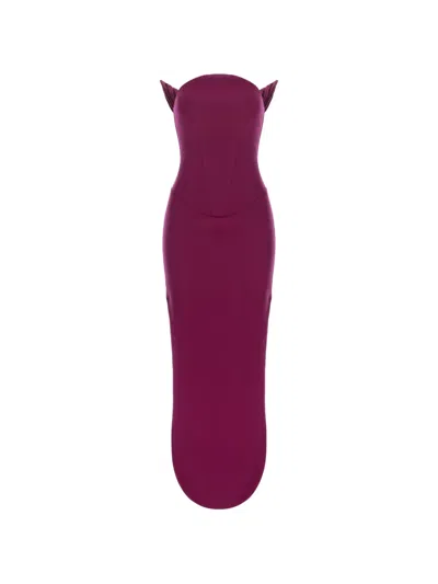 V:pm Atelier Billie Ruched-detail Maxi Dress In Purple