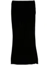 V:pm Atelier Burlesque Midi Velvet Skirt In Black