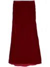 V:pm Atelier Burlesque Midi Velvet Skirt In Red