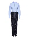V:pm Atelier Corynna Draped Maxi Dress In Blue