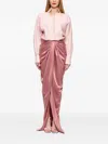 V:pm Atelier Corynna Draped Satin-panel Maxi Dress In Pink