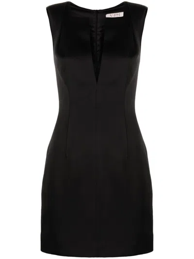 V:pm Atelier Delora V-neck Minidress In Black
