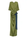 V:pm Atelier Draped Tie-detail Dress In Green