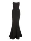 V:pm Atelier Eden Strapless-fishtail Maxi Dress In Black