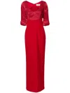 V:pm Atelier Flora Scoop-neck Gown In Red
