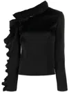 V:pm Atelier Isabel Ruffle-detail Top In Black