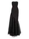 V:pm Atelier Linda Strapless-fishtail Maxi Dress In Black