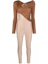 V:pm Atelier Luna Ruched Jumpsuit In Neutrals