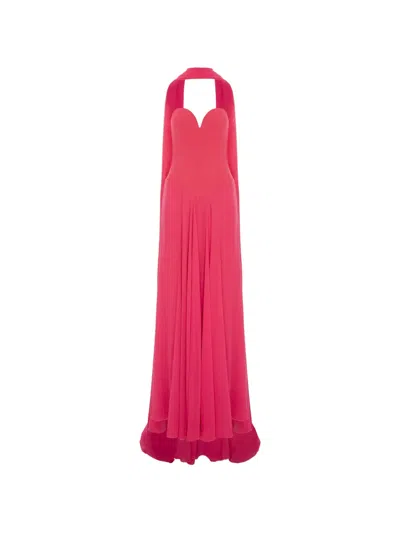 V:pm Atelier Maddie Sweetheart-neck Maxi Dress In Pink