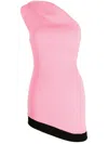V:pm Atelier Nia One-shoulder Asymmetric Crepe Minidress In Pink
